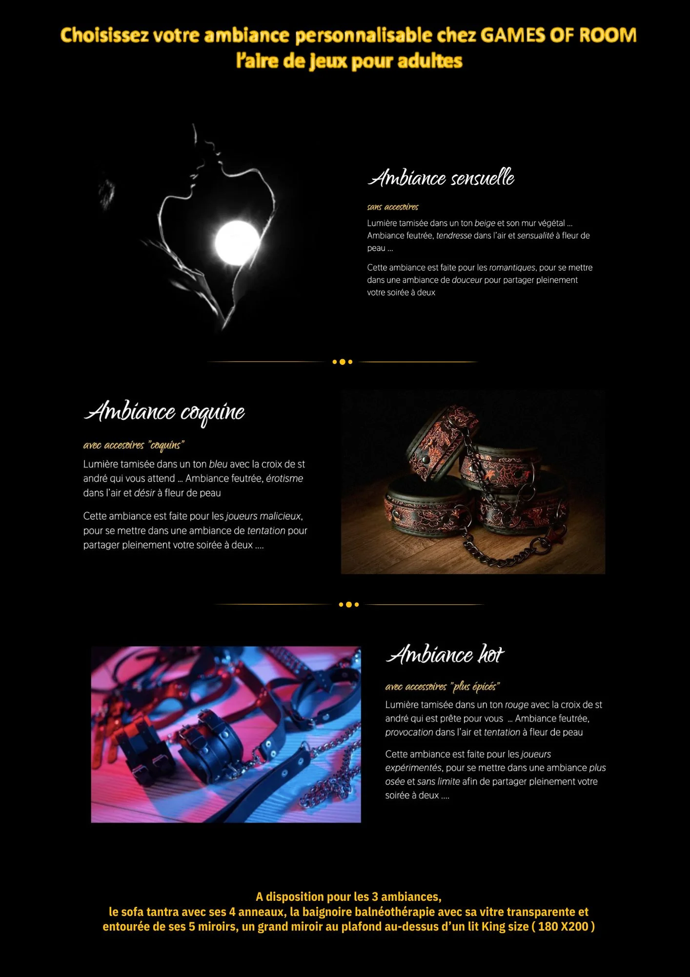 GAMES OF ROOM 'L'aire de jeux pour adultes'