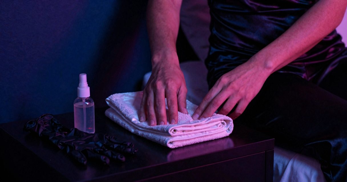 Doigtage anal : mains propres, lubrifiant et serviette dans une chambre tamisée